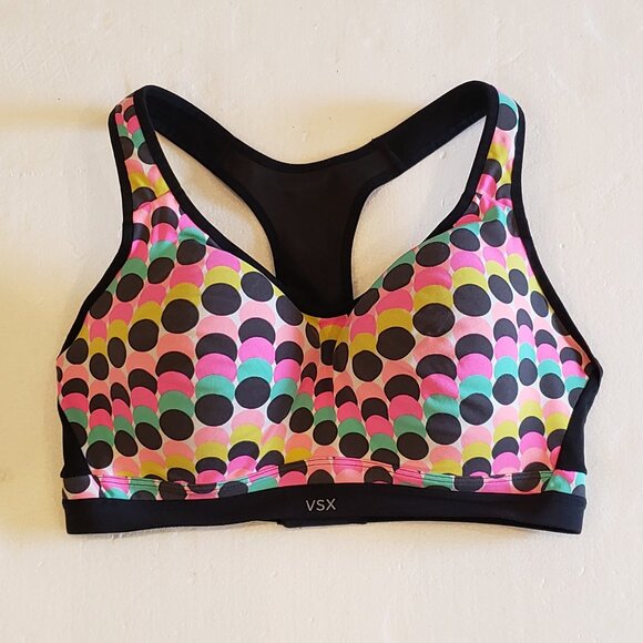 VSX Victoria Secret Sports Bra  with closure Polka Dot Design - Picture 1 of 10